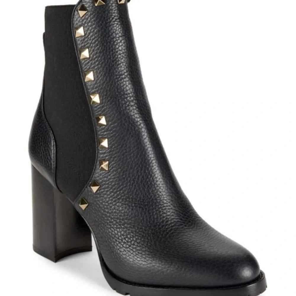SOLD Brand New Valentino Black and Gold studs womens boots Size US 7 - Picture 3 of 10
